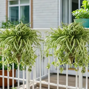 Realistic Large Hanging Greenery Set, Fake Hanging Plants, Artificial Outdoor Plants, Perfect for Home Decor, Garden, Lawn, Office, Spring Summer Decoration, Indoor Outdoor Use