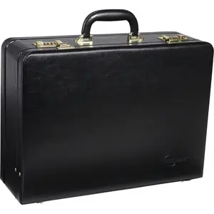 Expandable Faux Leather Attach Case, Black & Brown - Large