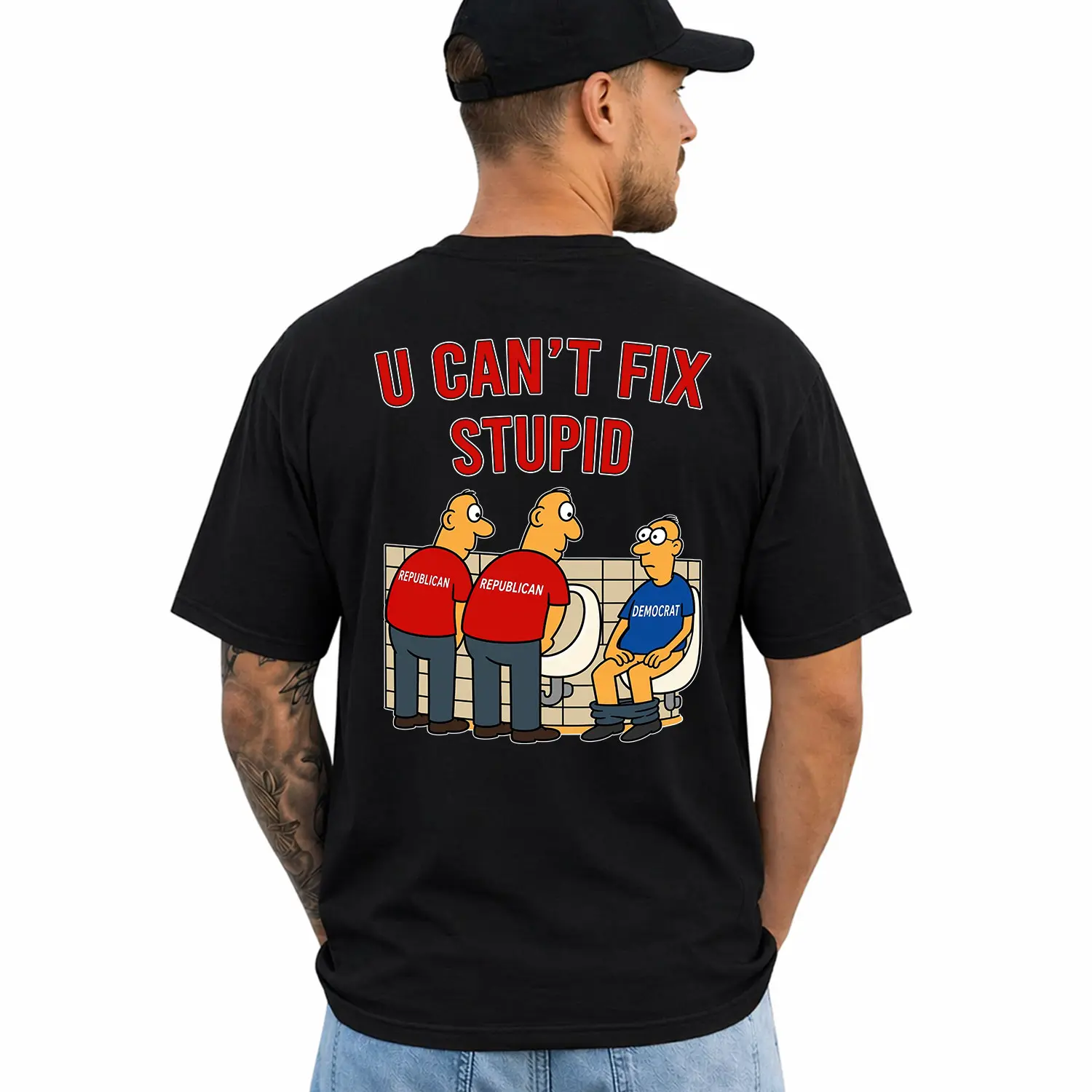 U Can't Fix Stupid Shirt, Short Sleeve Printed Graphic Shirt, Daily Casual Cotton Menswear