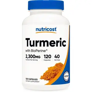 Nutricost Turmeric Curcumin with BioPerine and 95% Curcuminoids, 2300mg, 120 Capsules, Veggie Capsules, 767mg Per Cap, 40 Servings, Gluten Free, Non-GMO