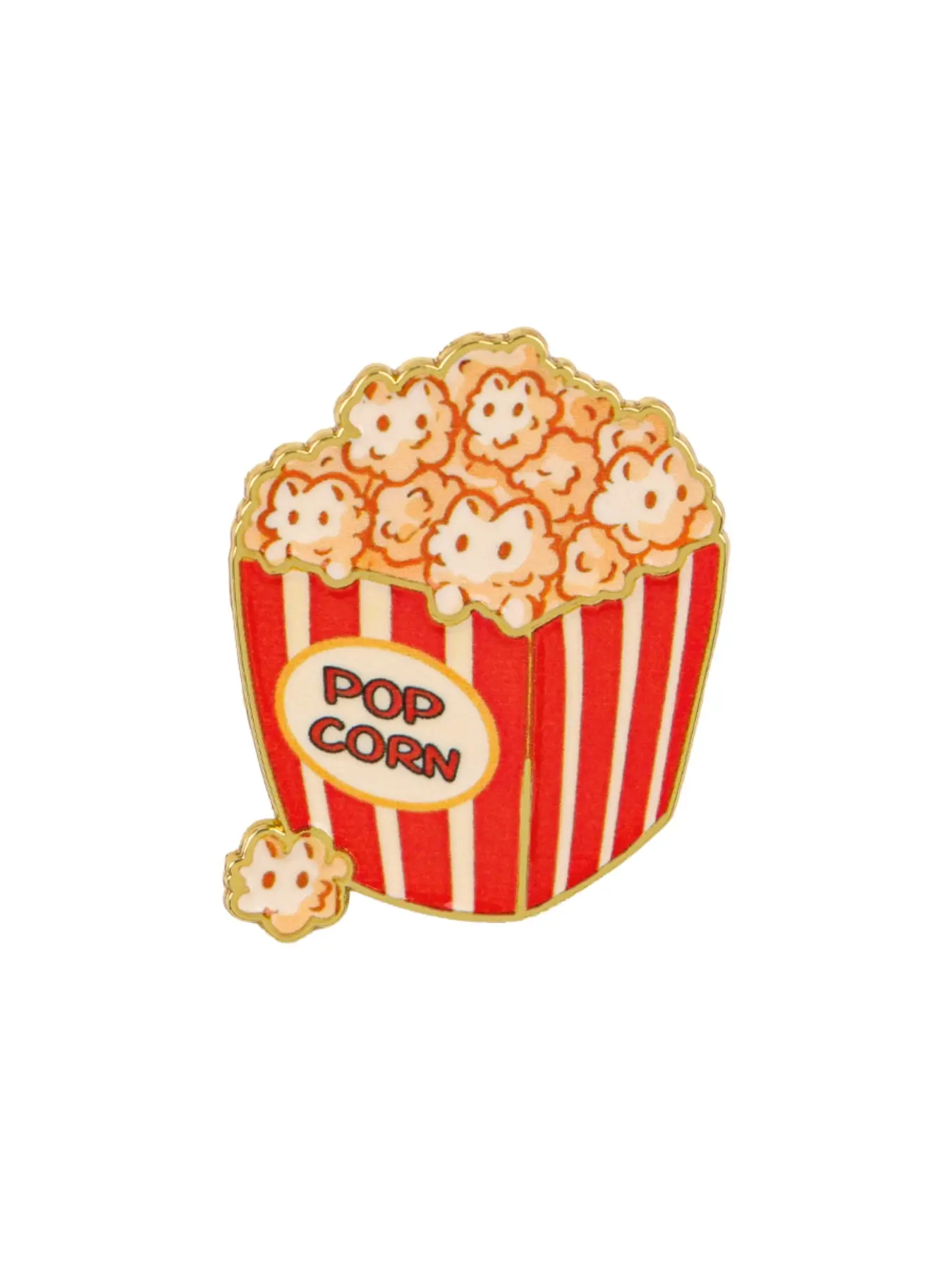 Popcorn Enamel Brooch Pin, Fashion Zinc Alloy Cartoon Design, Fashion Accessory, Perfect for Backpacks, Clothing, Gifts, All Seasons