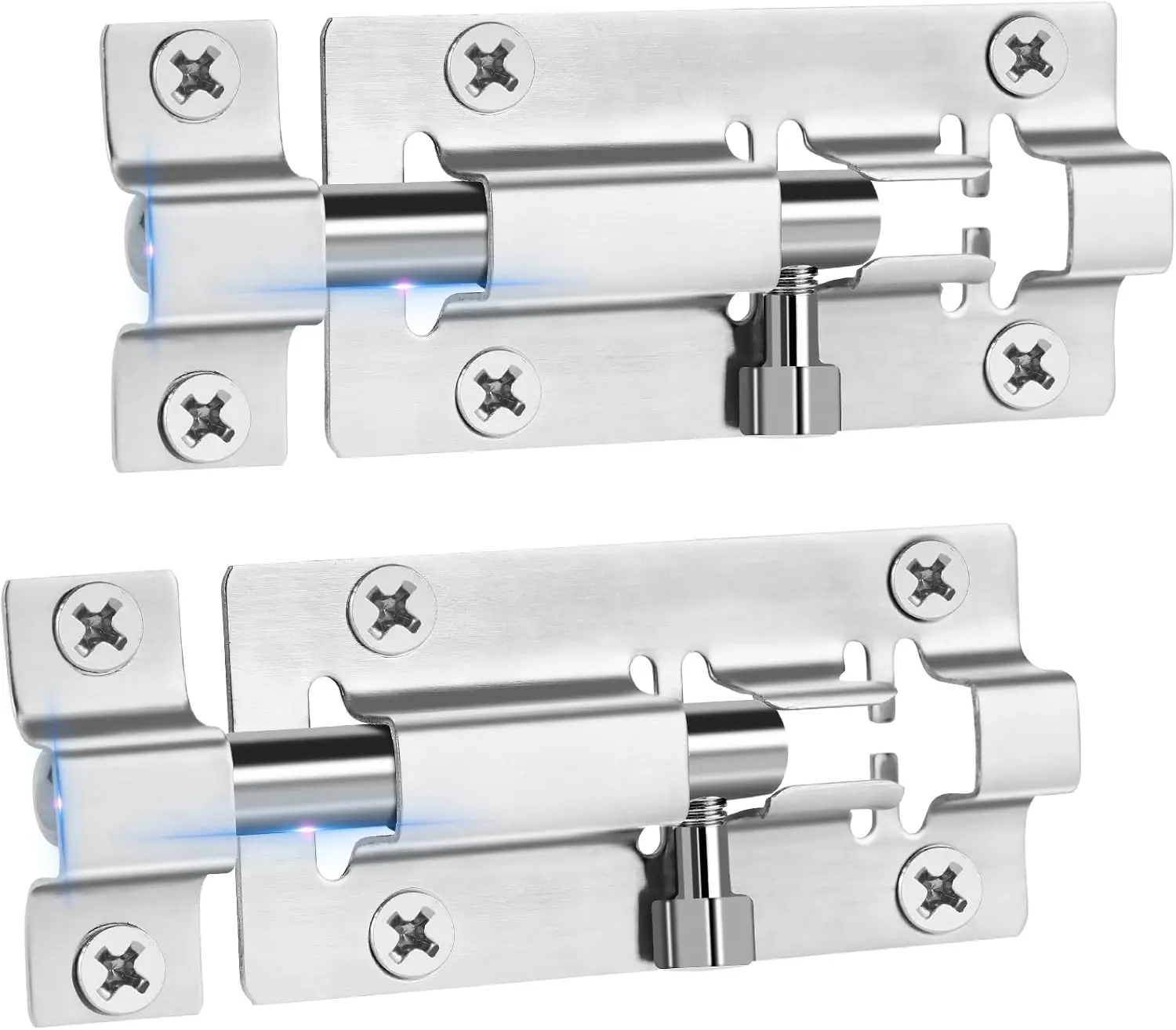 2 Pack Slide Lock, 3 Inch Barrel Bolt Latch, Door Latch Lock with 12 Screws, Stainless Steel Slide Locks