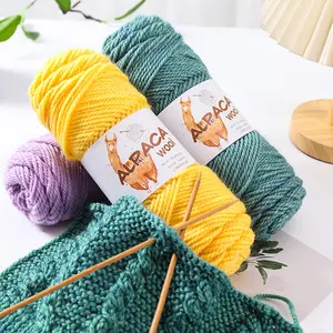 Premium Alpaca Wool Yarn 600g/bag, 245 Needles Thick Knitting Thread, Crochet, DIY Craft Material for Sweaters, Scarves, Hats, Gloves, Blankets
