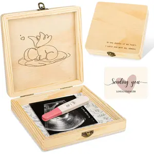 Miscarriage Gifts for Mothers, Memorial Box for Pregnancy Loss, Wooden Angel Baby Keepsake with Storage for Photo & Ornament - Comfort Sympathy Bereavement Gift for Parents, Mom and Dad