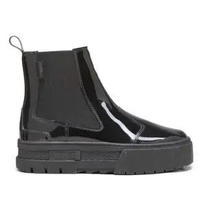 PUMA Womens Mayze Round Toe Platform Chelsea Casual Boots Ankle Low Heel 1-2" - Black