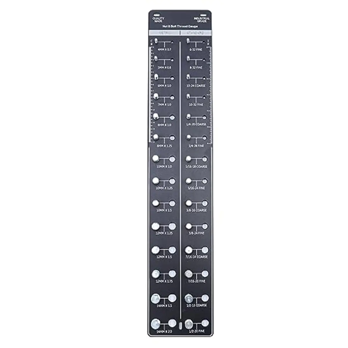 28 Size Nut and Bolt Identification Tool Ruler, Nut and Bolt Thread Checker 14 Metric & 14 Standard Ruler with Inches and Centimeters On Both Sides