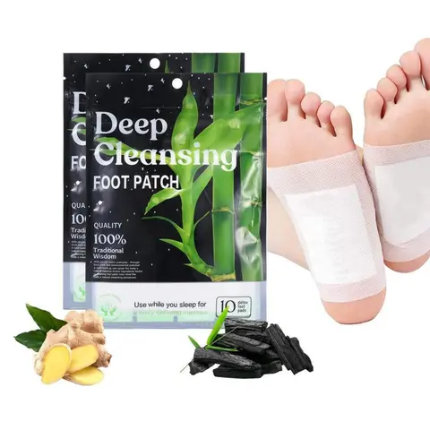 Detoxifying Foot Patches - Home Supplies with Natural Bamboo Vinegar, Bamboo Charcoal, Ginger, Mugwort Blend for Adult Health, Wellness, Pain Relief & Sleep Aid