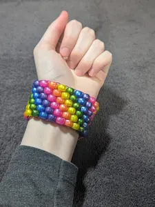 Rainbow Diagonal Kandi Cuff