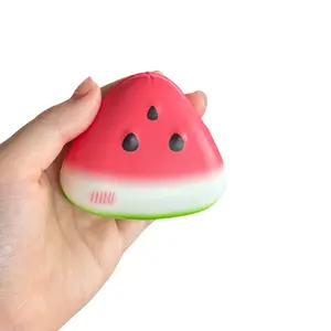 Squishy Watermelon Fidget Toy Soft Squishy Silicone Anti-Stress Slow Rising Fruit Pinch Squeeze Stress Reliever Funny Pressure Reducer Prop for