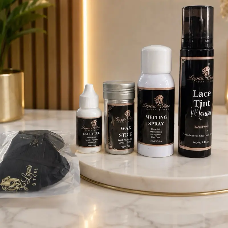 Lace Wig Installation Kit – Glue, Melting Spray, Wax Stick, Lace Tint & Melt