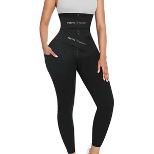 Plus Size Waist Trainer Leggings with Compression for Workouts, Daily Wear, and Postpartum Recovery - Durable Stretch Fabric