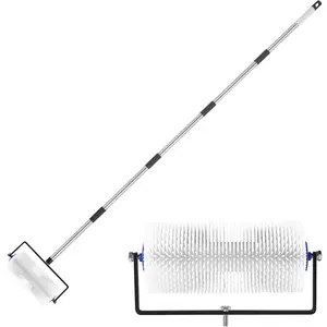 Spiked Roller for Self Leveling,9" Floor Leveling Spiked Roller for Self Leveling Concrete & Epoxy Bubble Removal - Adjustable Handle (34-77in) Lightweight Durable Screed Tool for Cement,