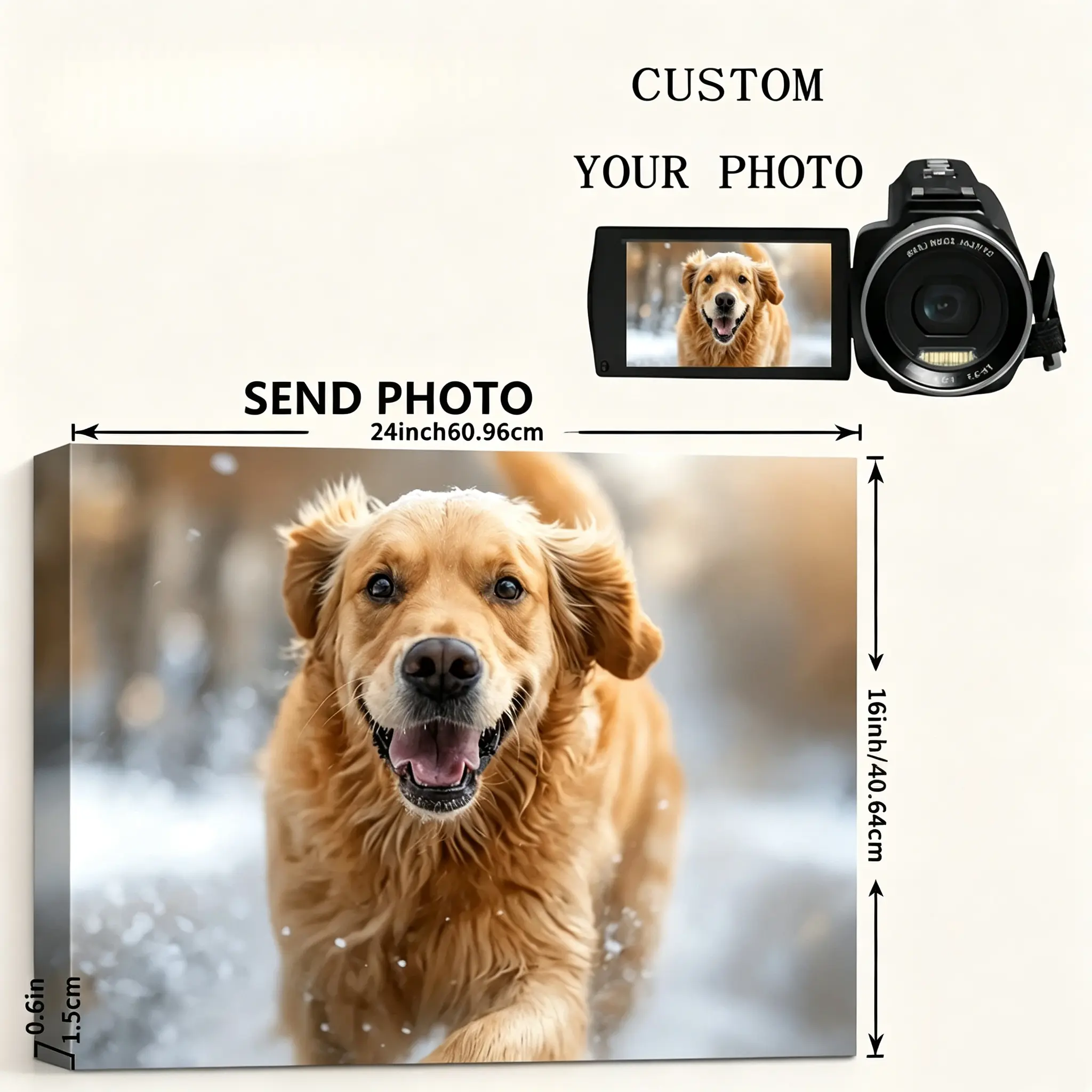 Custom Photo Canvas Painting Frame - Personalized Canvas Wall Art Transform Your Photos into Stunning Framed Wall Art, Digital Printed Photos on Canvas, Perfect for Home Decoration Gifts and Souvenirs