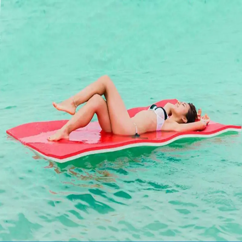 Floating Mat - 6'x4' Extra Thick Non-Slip Pool Float for Adults & Kids - No Inflation Needed, Heavy Duty Swim Platform for Lake, Beach & Pool (Blue/Green)