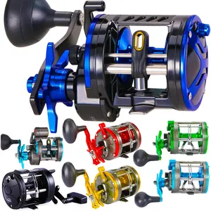 Sea Trolling Reel Fishing Tackle Drum Reel 3+1 BB Shaft Drum Reel Counter Reel Drum Reel Boat Reel 3.6-5.1:1 Pancing Kiri/kanan Fishing Reel Ikan Pancing Laut Alat