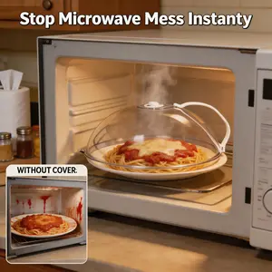 Handheld Transparent Microwave Splash Cover - 1 Count, Heat-Resistant Reusable Food Lid, Home Kitchen Cooking Supplies Accessory