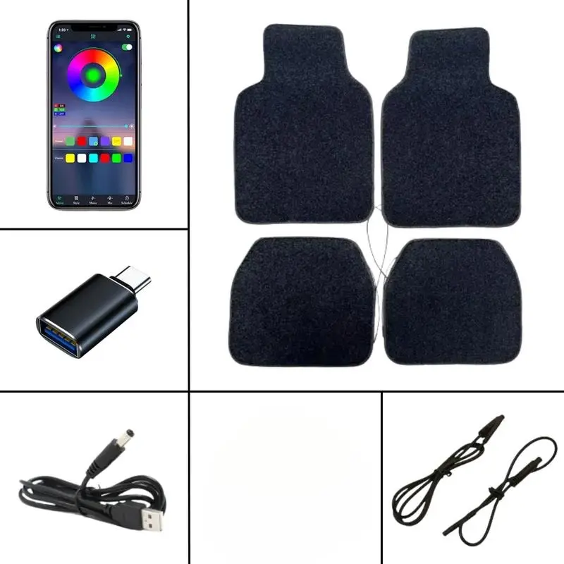 2026 Latest Starlight Waterproof Car Floor Mats, Multi-Color Packs, USB Universal Adaptation Model, All Weather Auto Parts Accessories, Outdoor-Use Car Interior Accessory, Car Floor Mats All Weather sohochic
