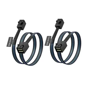2 Pack 12G Internal Mini SAS HD SFF-8643 to SFF-8643 Cable, 0.8-Meter(2.6ft)
