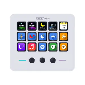 VSDINSIDE M18 V3 Macro Keypad, Stream Controller Deck Gaming Streaming Shortcut Keyboard, 18 Programmable Keys Customizable Visual AI Pad USB Soundboard for OBS, YouTube, Desk Office Setup, Laptop, PC, Mac