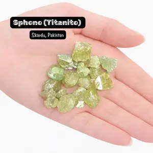 THREE Titanite Sphene Specimens - 3pc - Natural Titanite Crystals