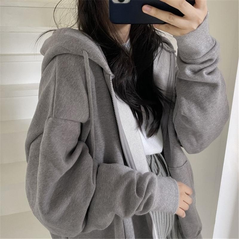 Loose Cardigan Jacket Thickened Plus Fleece