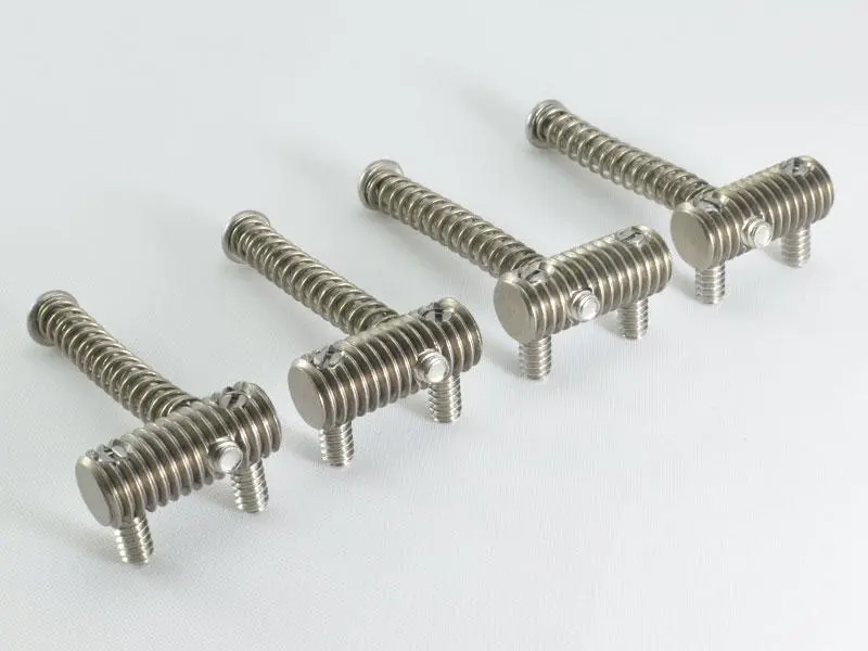 KTS Titanium PR-03SP Bass Bridge Saddles  | For Fender® Jazz Bass - Threaded Saddles