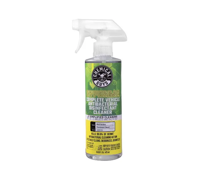 Chemical Guys Hyperban Complete Vehicle Antibacterial Disinfectant Cleaner, 16 fl. oz. Hydrogen Peroxide Multi-Action Bactericide, All-Purpose Surface Cleaner for Everyday Cleaning, Deep Down Clean, Cold Virus Kill (Kills 99.9% of Bacteria)