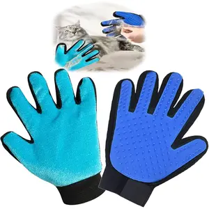 Pet Grooming Glove - Deshedding Bath Massage Mitt for Dogs and Cats with Easy Hair Removal, Easy Cleanup