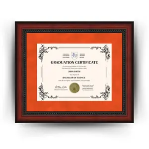 University of Virginia Diploma Frame - Custom 8.5x11 Certificate Frame With Orange Matting & Glass Protection
