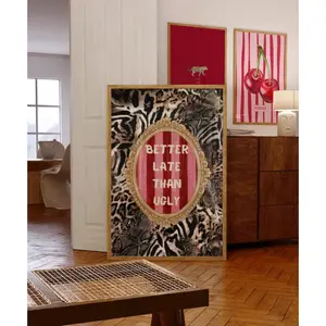 Black Positive Quote Print Newspaper Girly Dorm Decor Apartment Aesthetic Print Bathroom Affirmation Art Preppy Black Wall Art Leopard Print