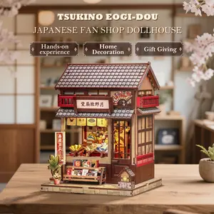 CUTEBEE Japanese Fan Shop Dollhouse Kit | Handmade 3D Wooden Miniature House Decor | Perfect Black Friday & Holiday Gift for Adults and Teens