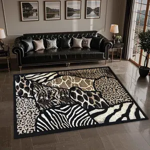 Animal Pattern Floor Mat, Leopard Print Rug, Animal Printed Rug, Non-slip Soft Floor Carpet, Decorative Area Rug, Universal Large Rug for Home Living Room Bedroom Hotel Dormitory