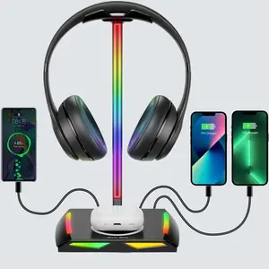 New Bee Headphone Stand with Wireless Charger Desk Headset Holder Hanger Rack for Earphone Black New Bee New Bee Plastic Cable