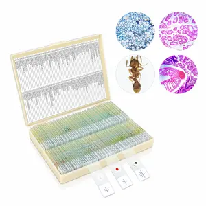 Best selling 2024120 children's microscope slides (with specimens), microscope slides for children, microscope accessories glass special slides, children's bioscience kits, suitable for all types of microscopes