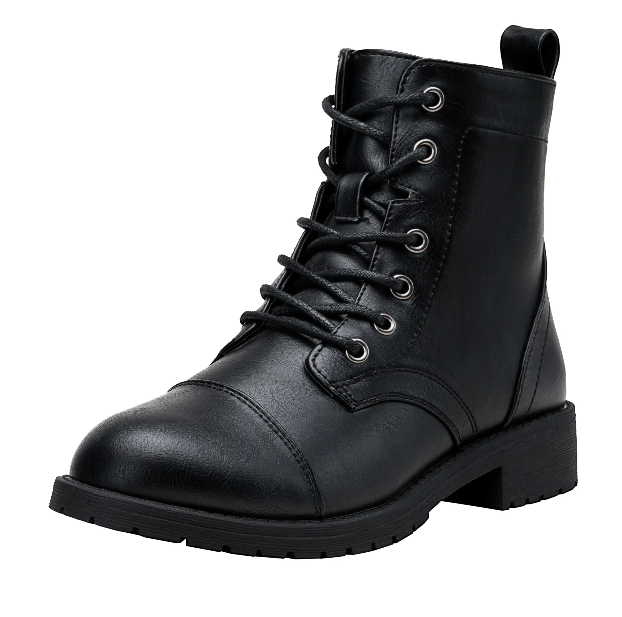 Summervibes Vepose Women's Ankle Boots Lace up, Flat Fashion Combat Booties Low Heel
