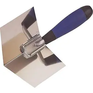 Drywall Corner Tool - Flexes for  90 degree corner when mudding drywall - High grade stainless steel sheetrock corner trowel -  grip - Lifetime warranty
