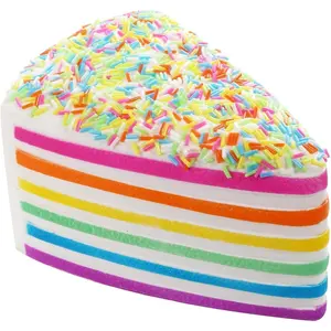 Anboor 5.8 Inches Squishies Cake Rainbow Jumbo Slow Rising Kawaii Scented Cheese Squishies Valentines Day Stress Relief Kid's Toys