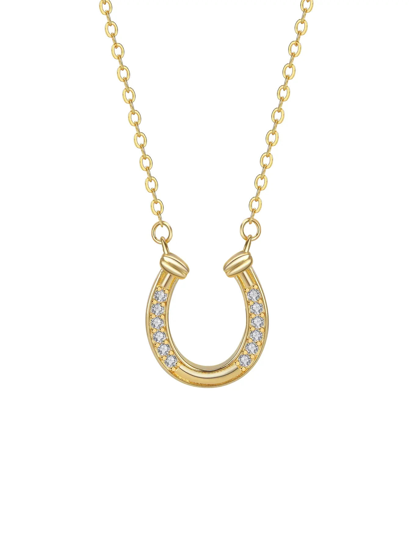 Dainty Horseshoe High End Necklace for Women, 18k Gold Plated Horse Shoe Style U Shaped, Western Jewelry For Women Teen, Exquisite Trendy Pendant, Fashion Necklace, Necklace Gift