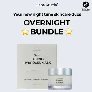 HAPA KRISTIN Overnight Bundle — Anti-Aging Moisturizer with Vegan Collagen, Hyaluronic Acid + Hydrogel Face Mask with Niacinamide & Vitamin C | Korean Skincare Set for Hydration, Firming & Radiant Skin