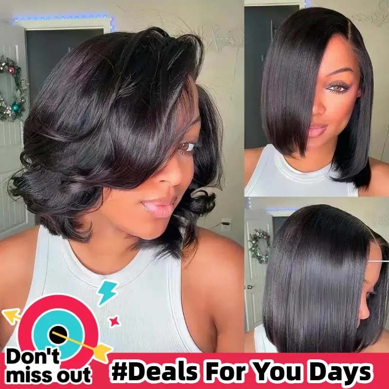 【 Silky Straight】LWIGS Bob Yaki Straight Pre-Styled Layered Cut 220% Density 5x5 Glueless Closure Wig Inspired Haircut Human Hair Wigs With Bleached Knots Beginner Friendly Quick Install  #DealsForYouDays#SummerVibes