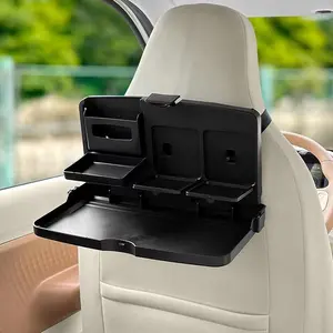 Multifunctional Foldable Car Backrest Table, Ideal Travel Dining Tray with Non-Slip Pad, Phone Holder, Perfect for Rear Seat Use, Car Backseat Organizer