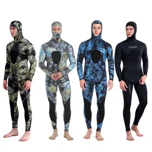 HOT 3mm Camouflage Wetsuit Spearfishing Suit Diving Long Sleeve Fission Neoprene Submersible Diving for Men Keep Warm Tops Pants