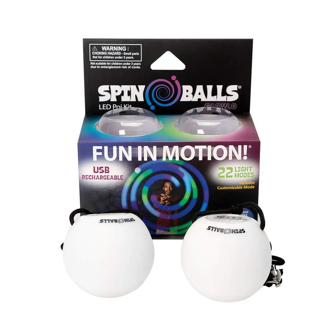 Spinballs LED Rechargeable Poi Set - Glow.0
