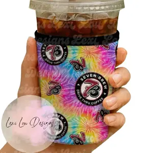 Seven Brew 7brew Tye Dye Koozie Cup Sleeve - Colorful Tie-Dye Design for Coffee Cups by Lexi Lou Designs