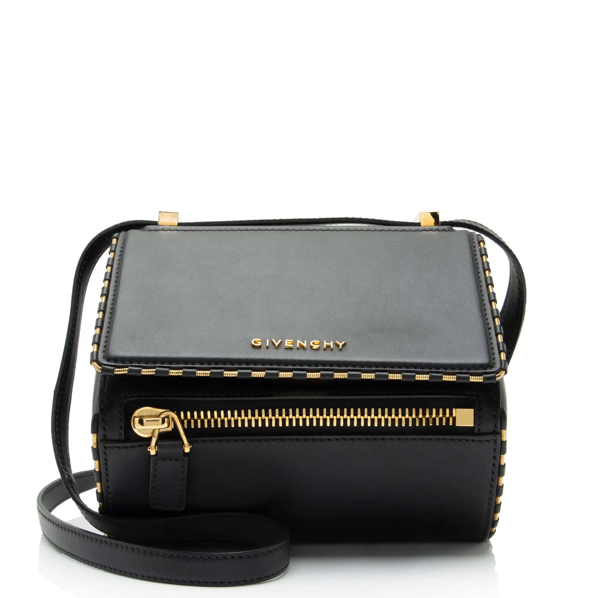 Pre-owned GIVENCHY Leather Crossbody Bags Chain Trim Pandora Box Mini Crossbody