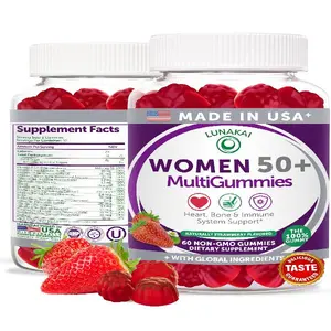 Lunakai USA Made 50 Plus Women's Multivitamin Gummies - Delicious Formula Enhanced with Essential Vitamins & Minerals for Health & Vitality - 60ct
