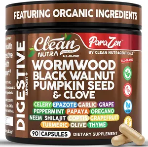 Clean Nutra Wormwood, Black Walnut, Clove & Pumpkin Seed for for Organic Gut Health - ParaZen Clean Nutra Wormwood, Black Walnut, Clove & Pumpkin Seed for for Organic Gut Health - ParaZen