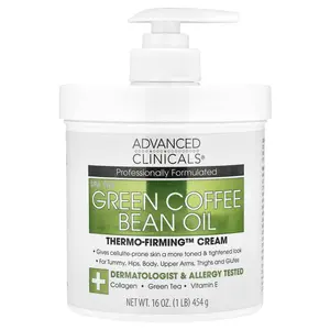 Advanced Clinicals Green Coffee Bean Oil, Thermo-Firming™ Cream, 16 oz (454 g)