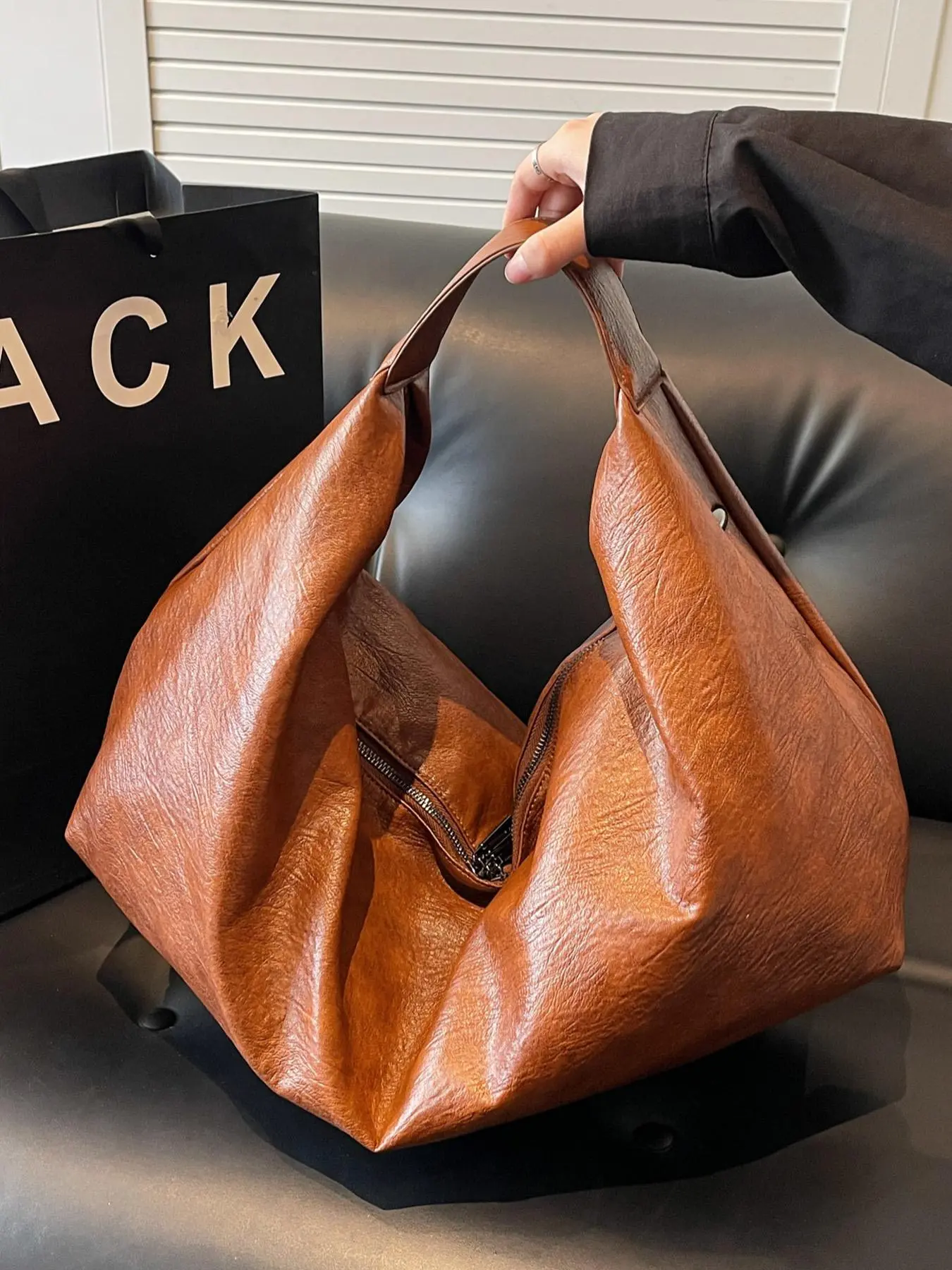 Women's Fashionable Solid Color Shoulder Bag, Large Capacity Crossbody Bag, Casual Commuter Bag for Work & School, Casual Trendy Versatile High-end Daily Commuting Bag, Crossbody Shoulder Handbag, Fashion Bags