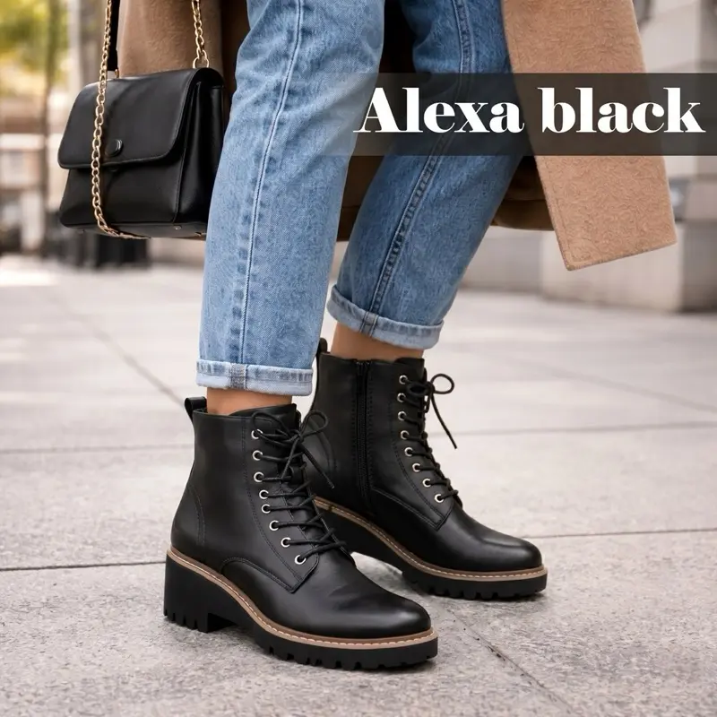 Women's Forever Alexa Soft Combat Boots - Tan Suede Lace-Up Ankle Footwear with Chunky Rubber Sole for Casual Wear Girl